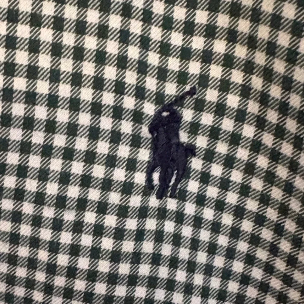 Ralph‎ Lauren Boys Green Gingham Button Down Shirt L 14-16 Cotton Long Sleeve